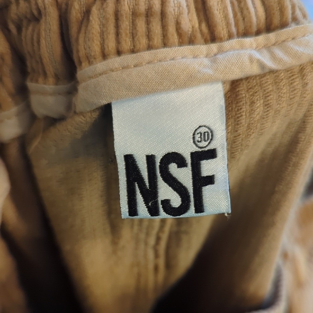 NSF CLOTHING Moseley Cropped Super Wide-leg Pants Tan size 30 100% Cotton $325 - Picture 5 of 10